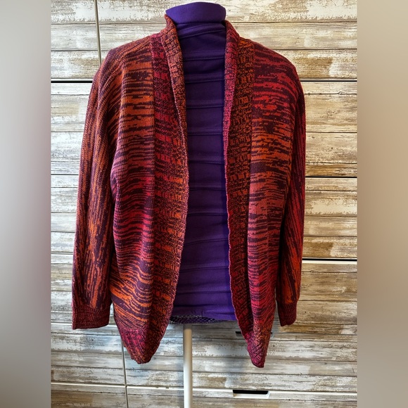 AMBER SUN cardigan size large.Pink,orange red mottled color . Great condition - Picture 1 of 6